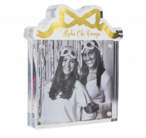 Sorority Acrylic Gold Bow Frame